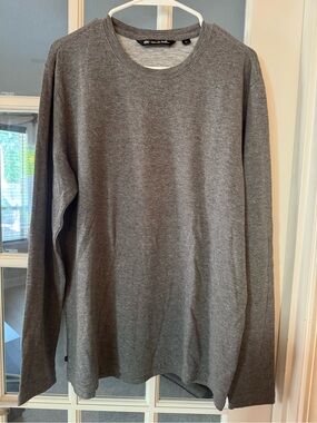 Travis Mathew Gray Long-Sleeve Crewneck Shirt